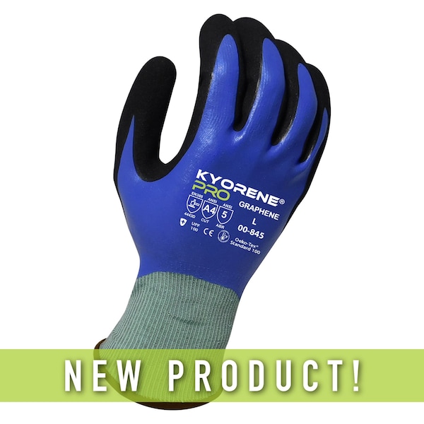 Kyorene Pro 18g Gray Graphene A4 Liner With Black HCT MicroFoam Nitrile Palm Coating ( XXL) PK Gloves 00-845 (XXL) - main